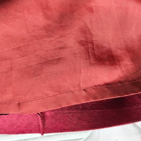 FAUX Suede Wine Colored  Duster Trench Coat XL - Picture 5 of 7